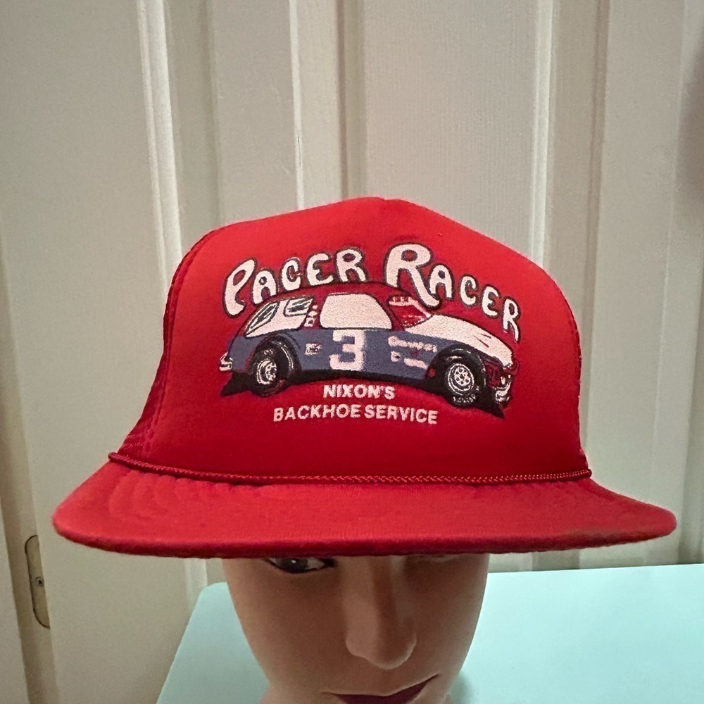 Vintage Pacer Racer Double Snapback Mesh Trucker Hat - Picture 4 of 10